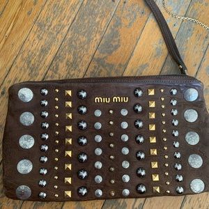Miu miu studded clutch
